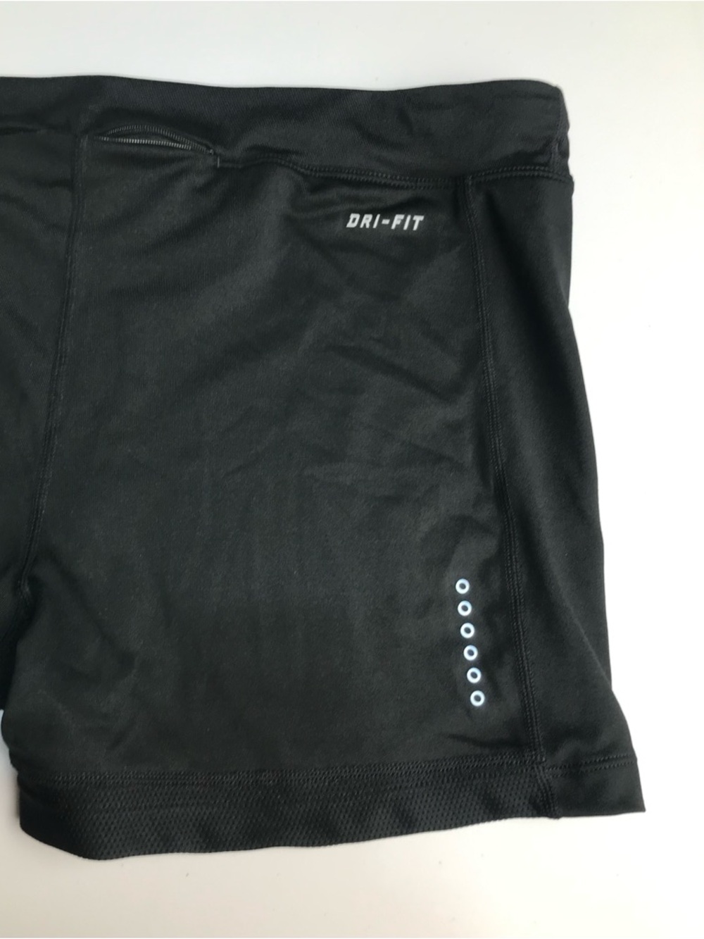 Nike Dri Fit Black Fitted Active Shorts Size L Zip Pocket - Picture 5 of 14